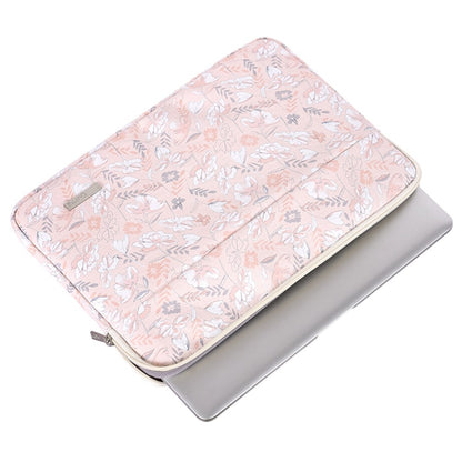 CANVASARTISAN G4-11 Portable PU Leather Carry Case for 13-inch Laptops Shockproof Storage Bag Flower Printed Sleeve Bag with Outer Pouch