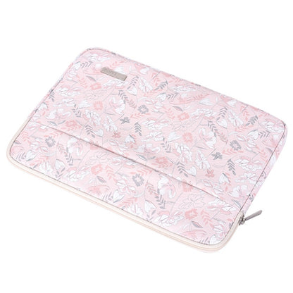 CANVASARTISAN G4-11 Portable PU Leather Carry Case for 13-inch Laptops Shockproof Storage Bag Flower Printed Sleeve Bag with Outer Pouch