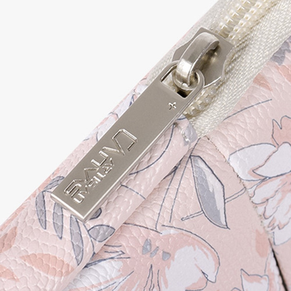 CANVASARTISAN G4-11 Portable PU Leather Carry Case for 13-inch Laptops Shockproof Storage Bag Flower Printed Sleeve Bag with Outer Pouch