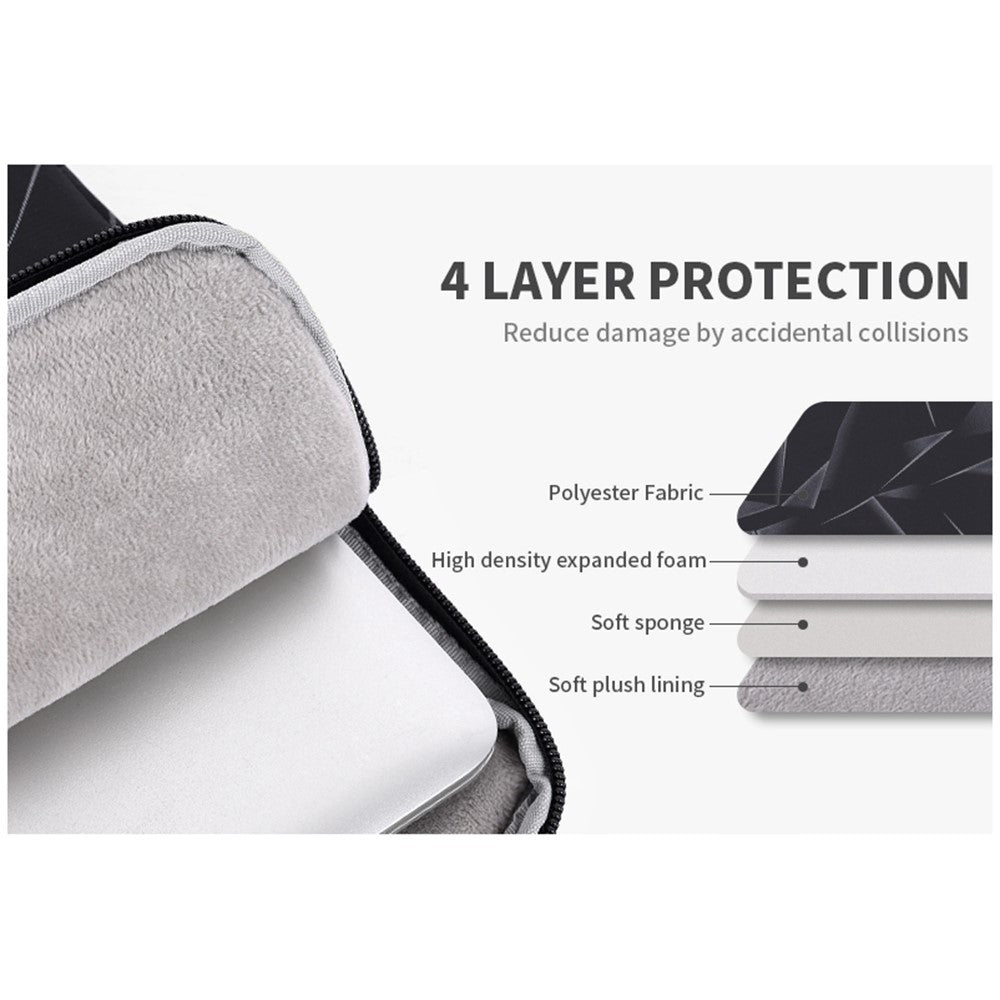 CANVASARTISAN H6-01 Triangle Geometric Printed Shockproof Sleeve Bag for 14-inch Laptops Portable Carry Case Anti-drop Notebooks Bag