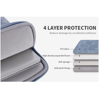 CANVASARTISAN L31-03 PU Leather Zipper Design Sleeve Bag for 12-inch Laptops Carry Case Portable Storage Bag