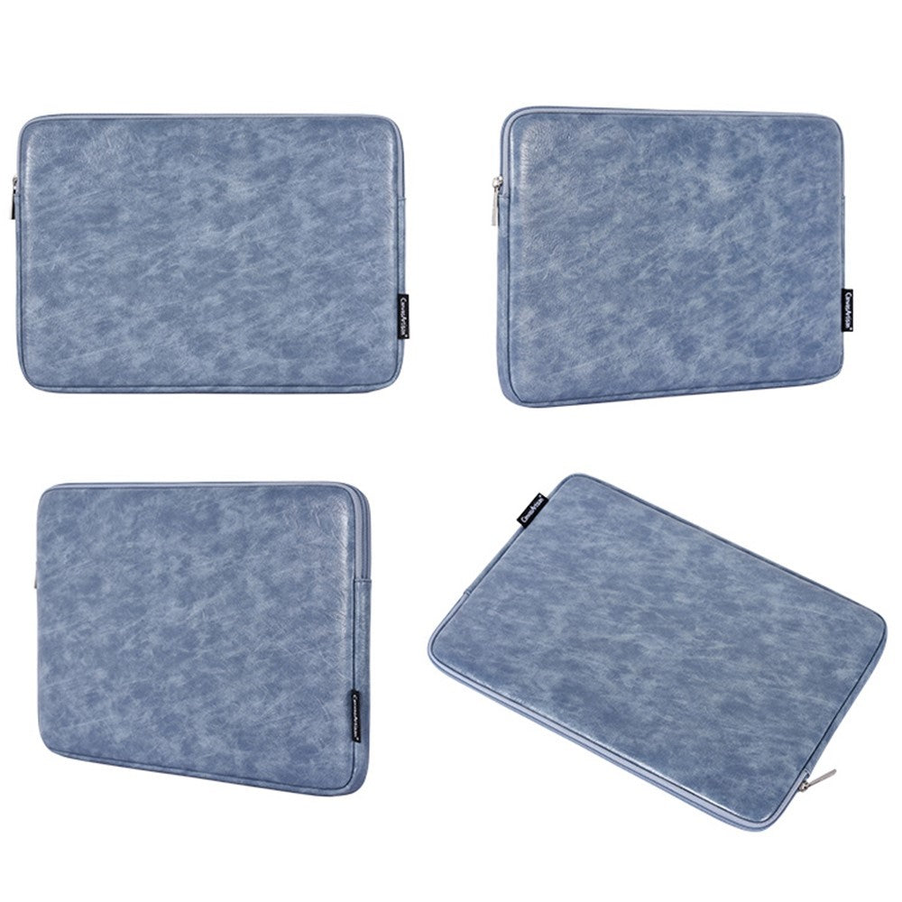 CANVASARTISAN L31-03 PU Leather Zipper Design Sleeve Bag for 12-inch Laptops Carry Case Portable Storage Bag