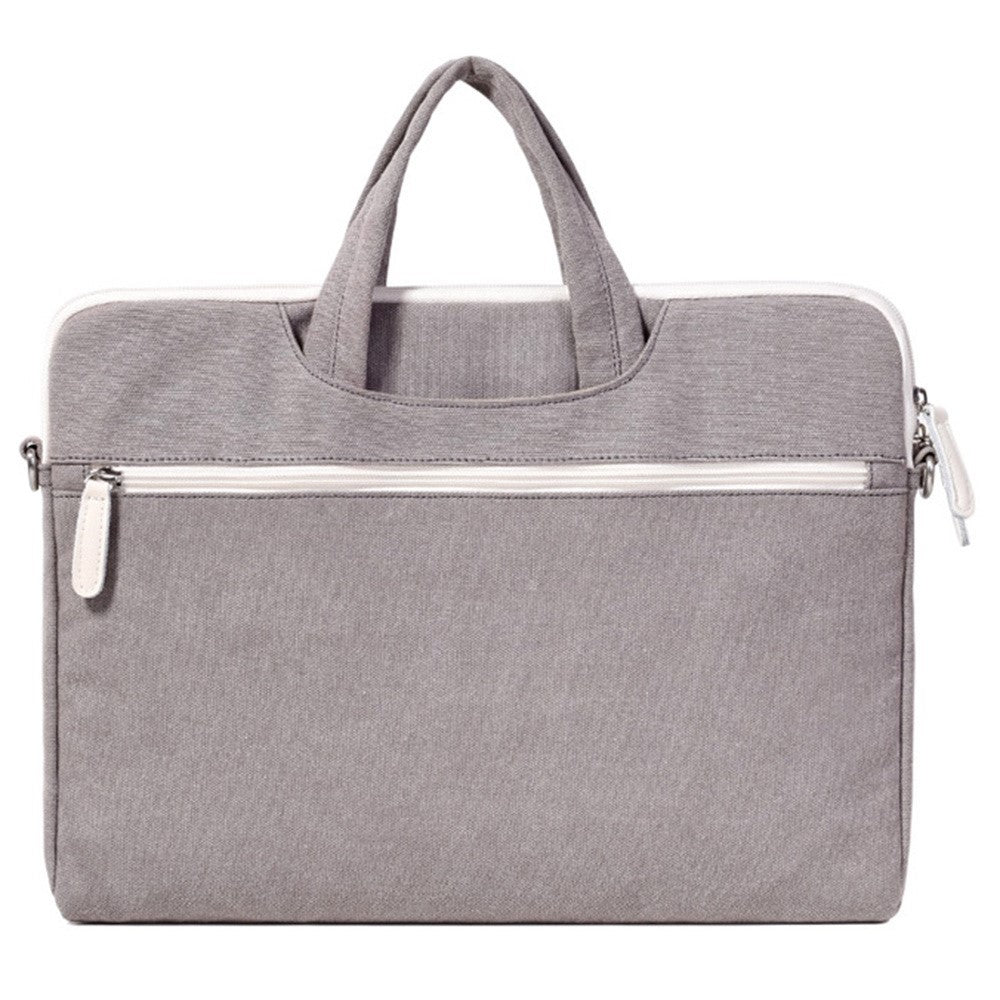 CANVASARTISAN T38-5 Laptop Bag 15-inch National Style Pattern Computer Canvas Fabric Briefcase Sleeve with Shoulder Strap
