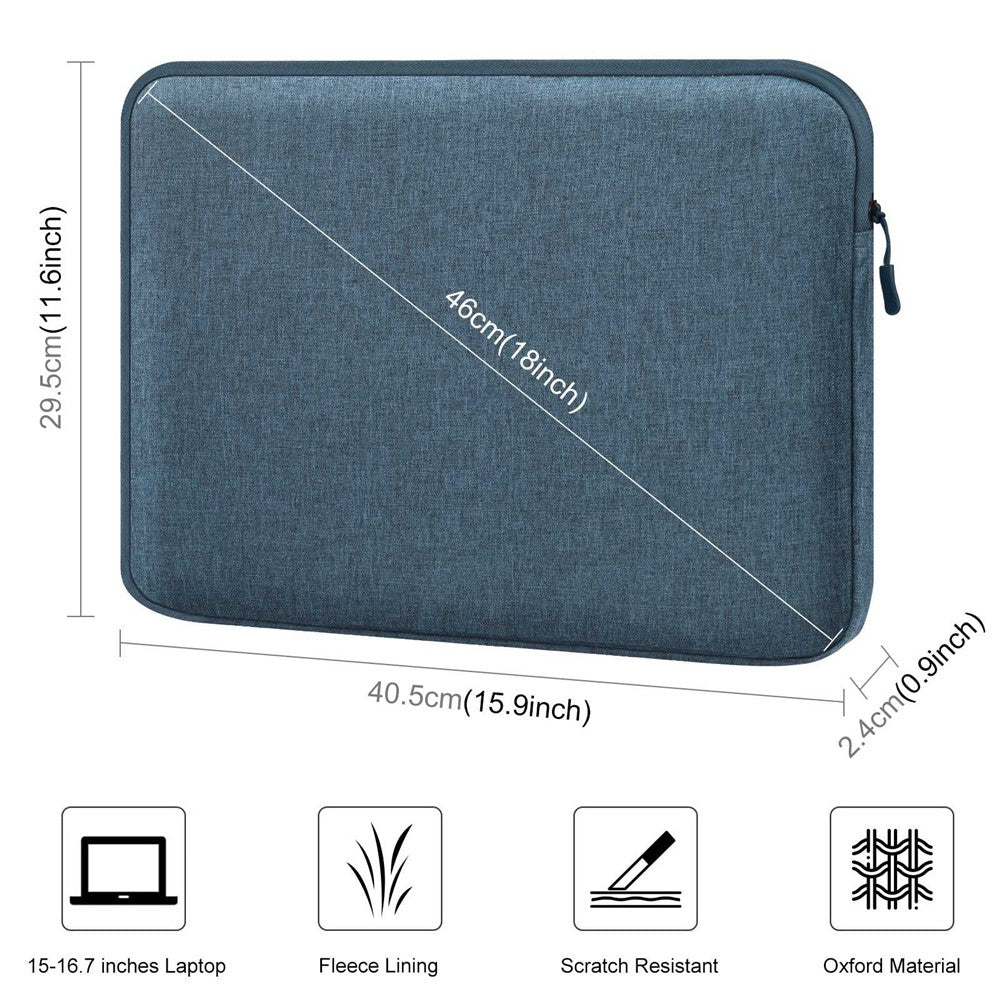 HAWEEL HWL7016 For Macbook Pro 15 inch (2016) / (2018-2019)  /  16 inch (2022) Shockproof Zippered Sleeve Bag Scratch Resistant Carry Case (40.5 x 29.5cm, 15-16.7 inch)
