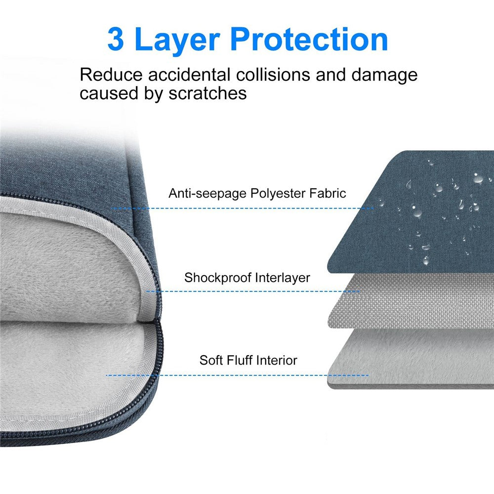 HAWEEL HWL7014 For MacBook 12-inch with Retina Display(2015) / MacBook Air 13 inch (2022) / (2020) / (2018) Anti-Scratch Carrying Case Protective Sleeve Bag (34 x 25cm, 12.5-13.5 inch)