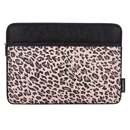 CANVASARTISAN G31-36 13-inch Laptop Leopard Print PU Leather Storage Bag Notebook Protective Sleeve