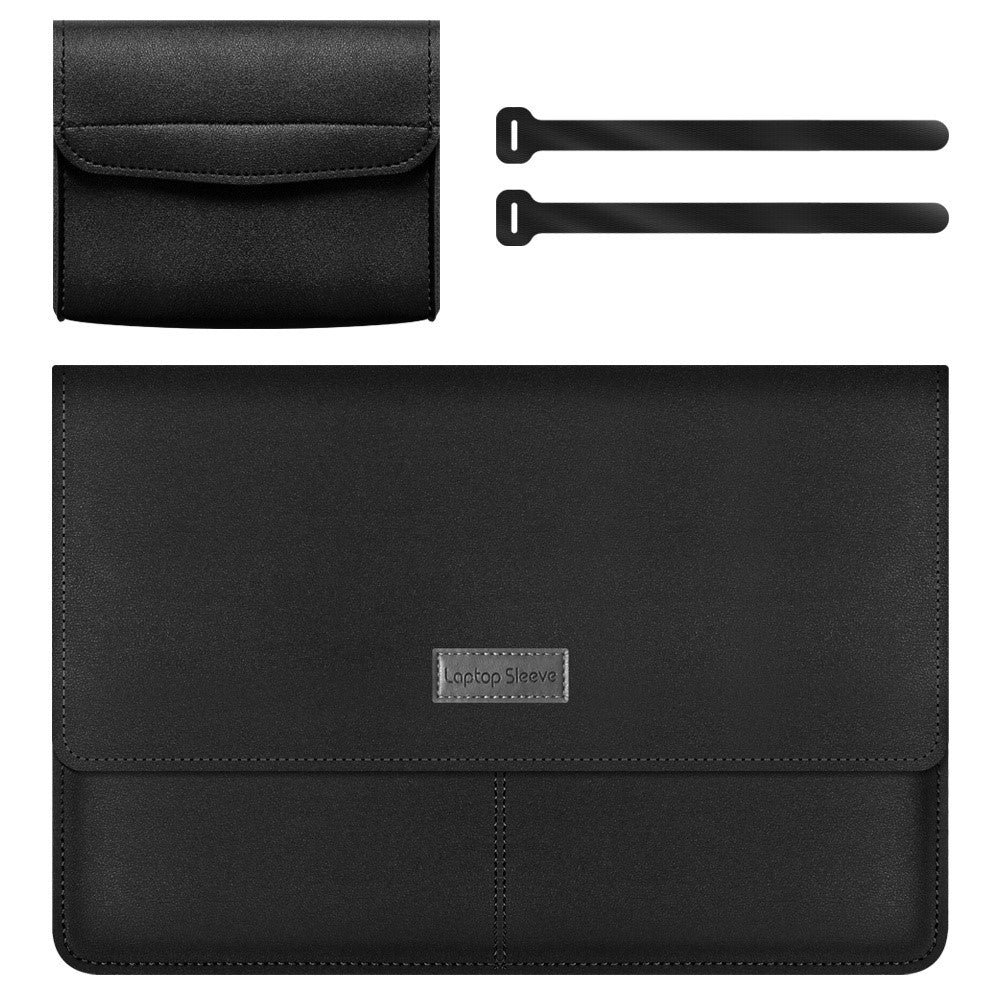 13-14 Inch Notebook Computer Sleeve for MacBook Waterproof PU Leather Mouse Pad Laptop Storage Pouch for Home Office