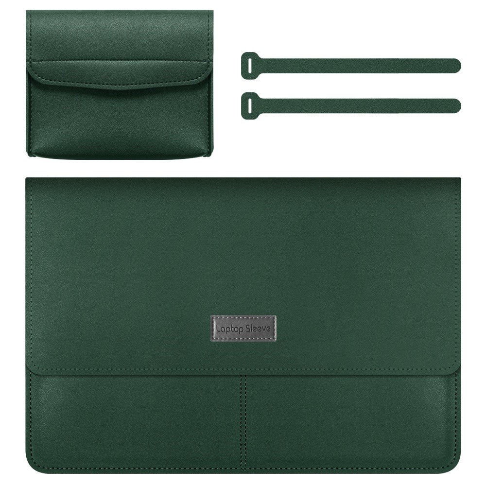13-14 Inch Notebook Computer Sleeve for MacBook Waterproof PU Leather Mouse Pad Laptop Storage Pouch for Home Office