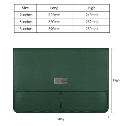 15 Inch Multifunction Laptop Sleeve for MacBook Large PU Leather Mouse Pad Notebook Computer Storage Pouch Handbag