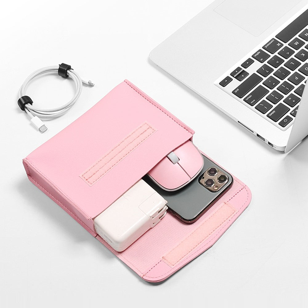 15 Inch Multifunction Laptop Sleeve for MacBook Large PU Leather Mouse Pad Notebook Computer Storage Pouch Handbag