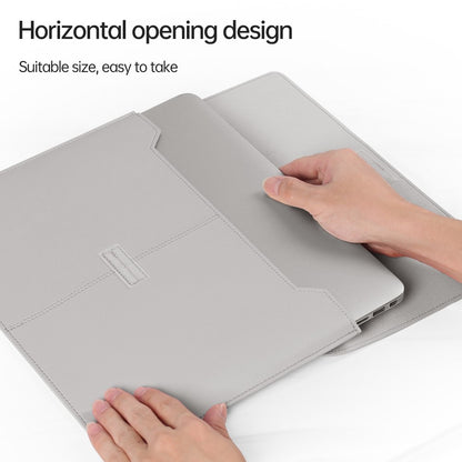 15 Inch Multifunction Laptop Sleeve for MacBook Large PU Leather Mouse Pad Notebook Computer Storage Pouch Handbag