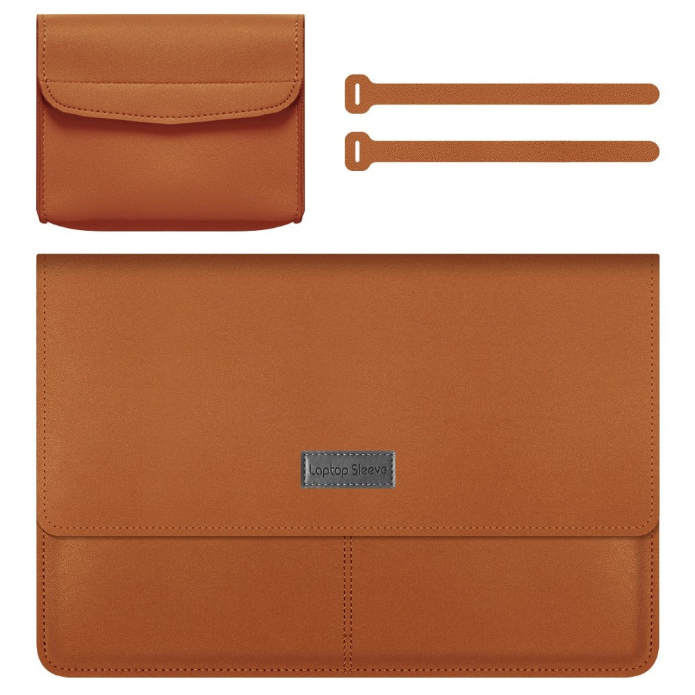 15 Inch Multifunction Laptop Sleeve for MacBook Large PU Leather Mouse Pad Notebook Computer Storage Pouch Handbag