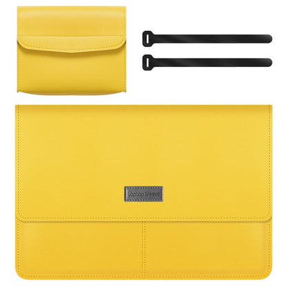 15 Inch Multifunction Laptop Sleeve for MacBook Large PU Leather Mouse Pad Notebook Computer Storage Pouch Handbag