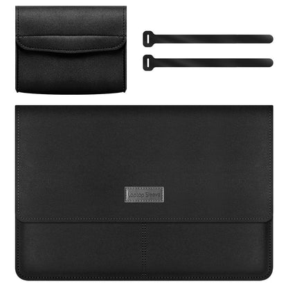 15 Inch Multifunction Laptop Sleeve for MacBook Large PU Leather Mouse Pad Notebook Computer Storage Pouch Handbag