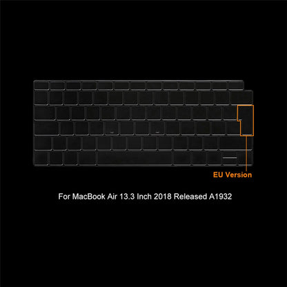ENKAY HAT PRINCE Shockproof Slim Case for MacBook Air 13 inch (2018) A1932 (EU Version) Anti-Scratch Laptop Case Kickstand Protective Cover with TPU Keyboard Film + Dust-Proof Plugs