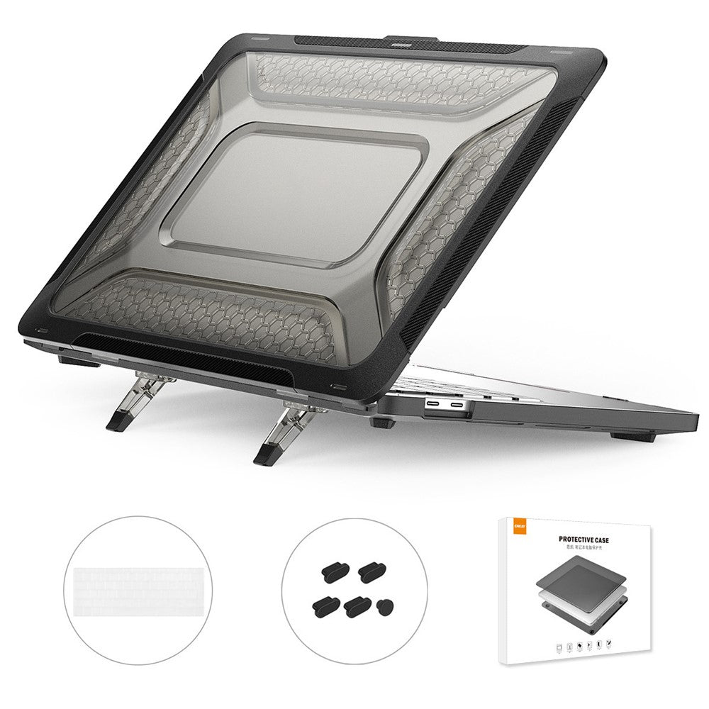 ENKAY HAT PRINCE for MacBook Pro 13 inch (2016) A1706 / (2018) A1989 / (2019) A2159 (EU Version) Kickstand Case Hard PC Heat Dissipation Cover with TPU Keyboard Film + Dust-Proof Plugs