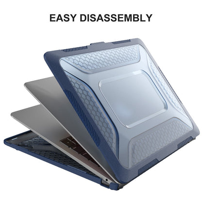 ENKAY HAT PRINCE for MacBook Pro 13 inch (2020) A2251 / A2289 / A2338 (US Version) Fold Kickstand Heat Dissipation Case Hard PC Cover with Clear TPU Keyboard Film + Anti-Dust Plugs