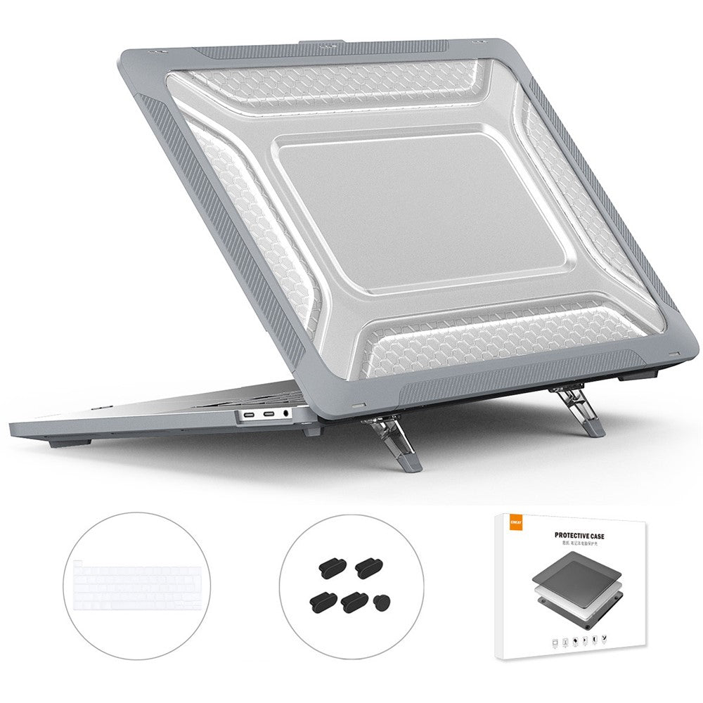 ENKAY HAT PRINCE for MacBook Pro 16 inch (2019) A2141 (EU Version) Hard PC Shock-Absorbing Cover Kickstand Protective Laptop Case Shell with TPU Keyboard Film + Anti-Dust Plugs