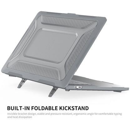 ENKAY HAT PRINCE for MacBook Pro 16 inch (2019) A2141 (EU Version) Hard PC Shock-Absorbing Cover Kickstand Protective Laptop Case Shell with TPU Keyboard Film + Anti-Dust Plugs