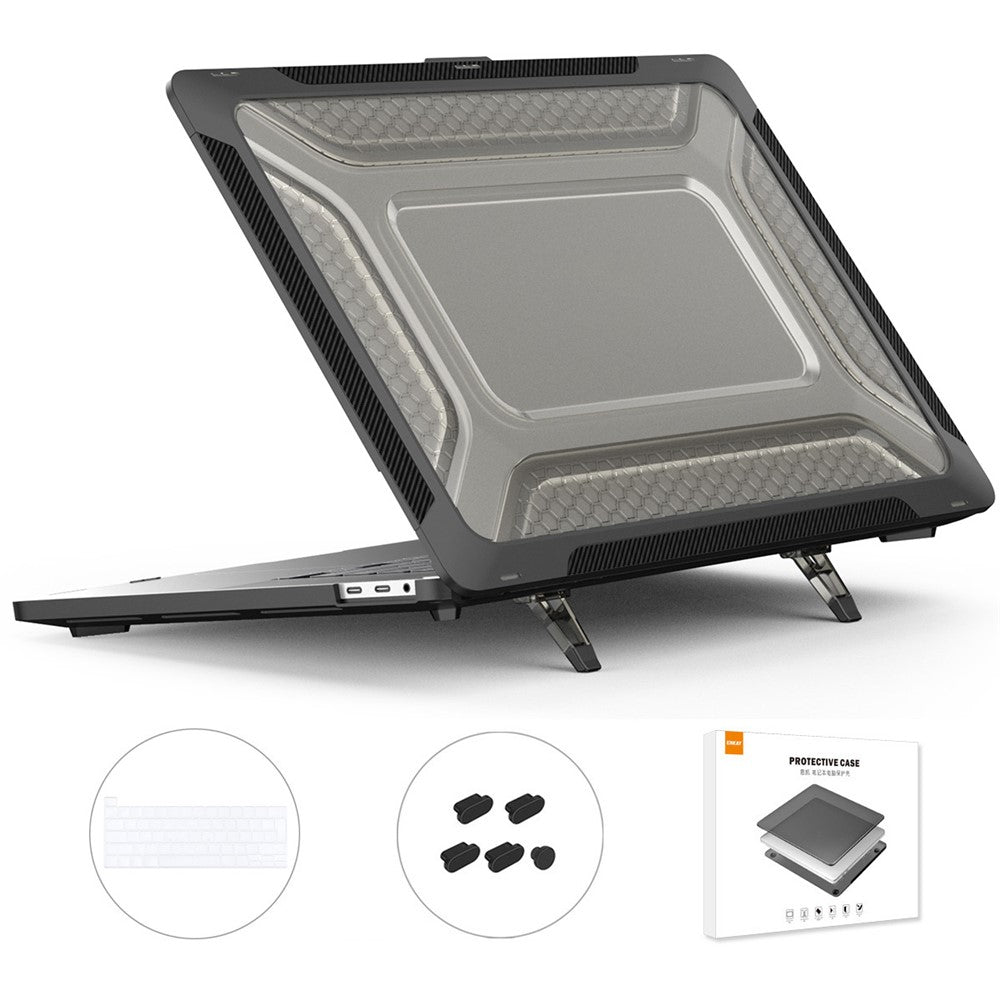 ENKAY HAT PRINCE for MacBook Pro 16 inch (2019) A2141 (EU Version) Hard PC Shock-Absorbing Cover Kickstand Protective Laptop Case Shell with TPU Keyboard Film + Anti-Dust Plugs