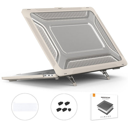 ENKAY HAT PRINCE for MacBook Pro 16 inch (2019) A2141 (EU Version) Hard PC Shock-Absorbing Cover Kickstand Protective Laptop Case Shell with TPU Keyboard Film + Anti-Dust Plugs