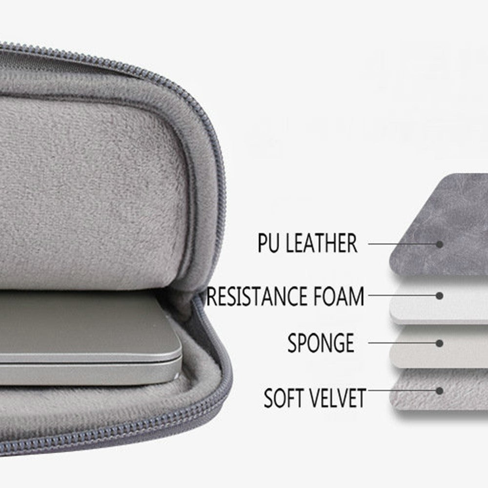 CANVASARTISAN  L38-06 Portable Sleeve Bag for 13 inch Laptop PU Leather Carrying Case Anti-Scratch Notebook Slim Bag