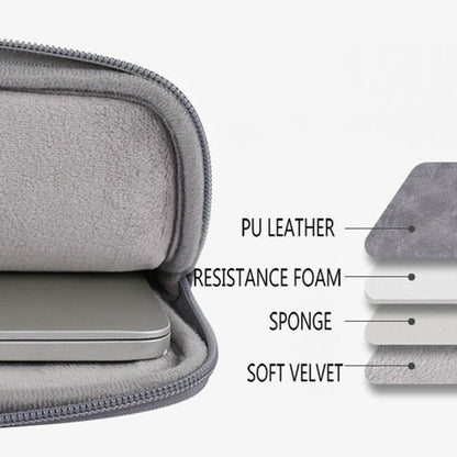CANVASARTISAN  L38-06 Portable Sleeve Bag for 13 inch Laptop PU Leather Carrying Case Anti-Scratch Notebook Slim Bag