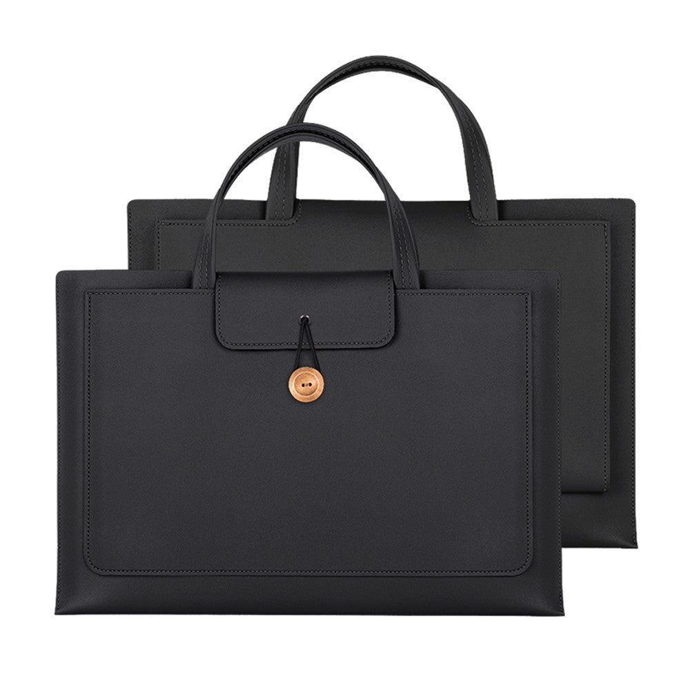 PU Leather Handbag for 13 / 13.3 / 13.6 / 14 Inch Laptops Protection Sleeve 3-Layer Notebook Computer Storage Bag