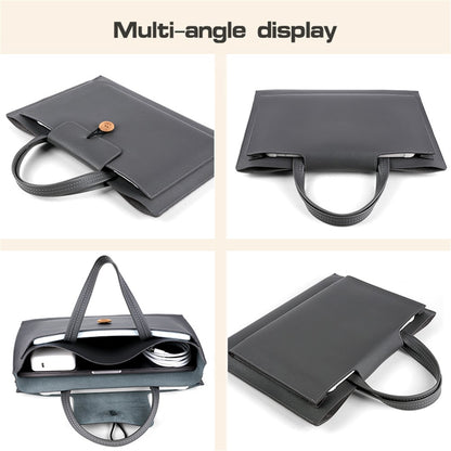 PU Leather Handbag for 13 / 13.3 / 13.6 / 14 Inch Laptops Protection Sleeve 3-Layer Notebook Computer Storage Bag