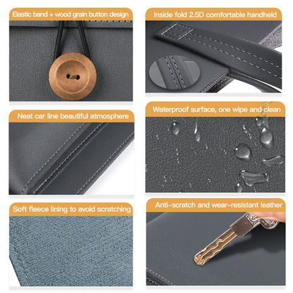 PU Leather Handbag for 13 / 13.3 / 13.6 / 14 Inch Laptops Protection Sleeve 3-Layer Notebook Computer Storage Bag