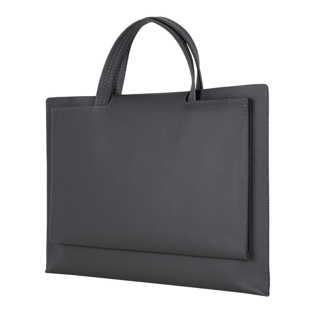 PU Leather Handbag for 13 / 13.3 / 13.6 / 14 Inch Laptops Protection Sleeve 3-Layer Notebook Computer Storage Bag