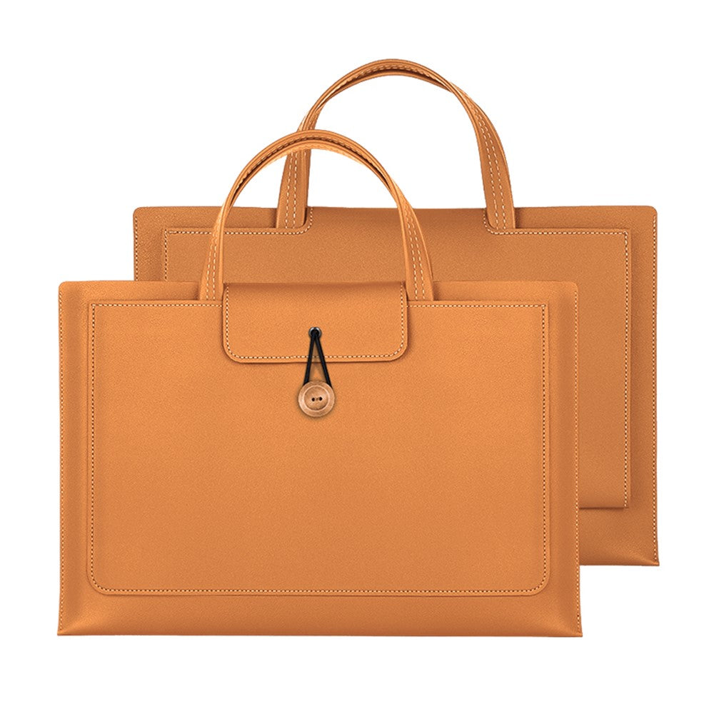 PU Leather Handbag for 13 / 13.3 / 13.6 / 14 Inch Laptops Protection Sleeve 3-Layer Notebook Computer Storage Bag