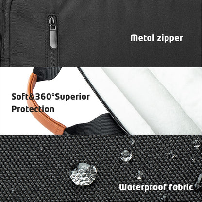 MA532 15-15.6 Inch Laptop Handbag Polyester+Fleece Notebook Computer Shoulder Bag Business Messenger Tote Bag