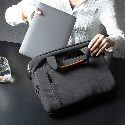 MA532 15-15.6 Inch Laptop Handbag Polyester+Fleece Notebook Computer Shoulder Bag Business Messenger Tote Bag