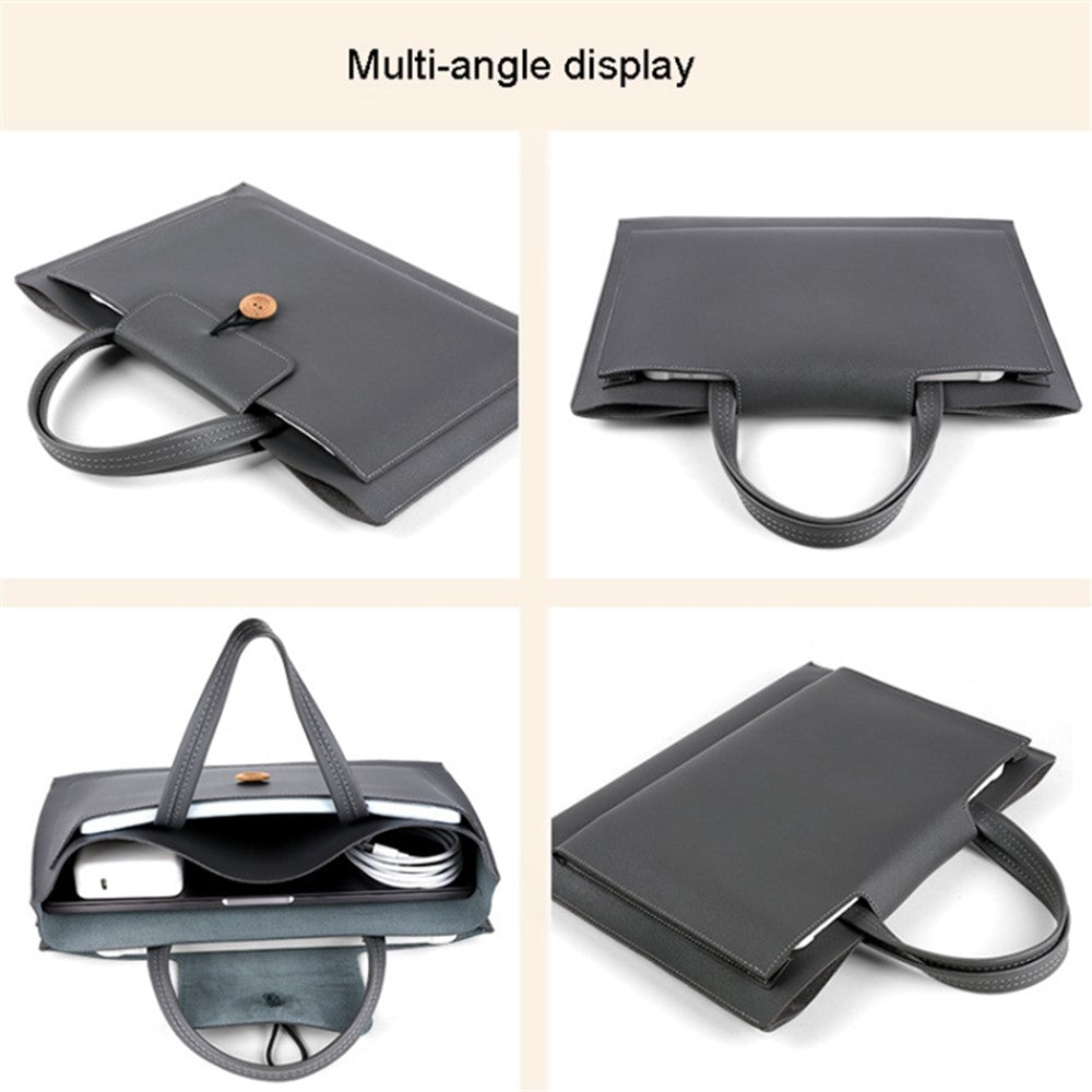 15.4 / 16 Inch Laptop Bag Handbag Splash-Repellent PU Leather Surface Protection Sleeve Notebook Computer Pouch