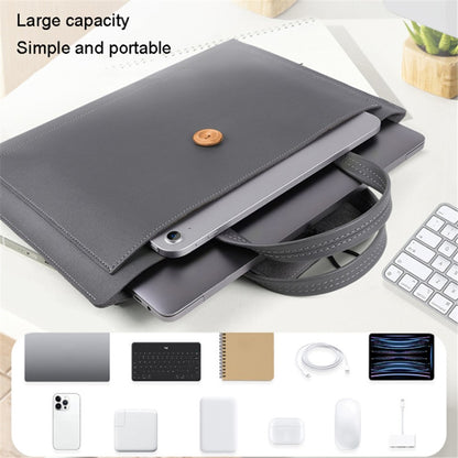 15.4 / 16 Inch Laptop Bag Handbag Splash-Repellent PU Leather Surface Protection Sleeve Notebook Computer Pouch