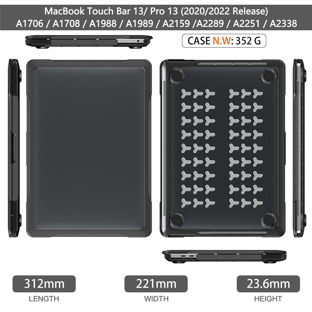 Sailor Series Laptop Case for MacBook Pro 13 inch (2016) A1706 A1708 / (2018) A1989 / (2019) A2159 / (2020) A2251 A2338 (M1 / M2) PC+TPU Shockproof Cover