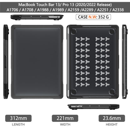 Sailor Series Laptop Case for MacBook Pro 13 inch (2016) A1706 A1708 / (2018) A1989 / (2019) A2159 / (2020) A2251 A2338 (M1 / M2) PC+TPU Shockproof Cover