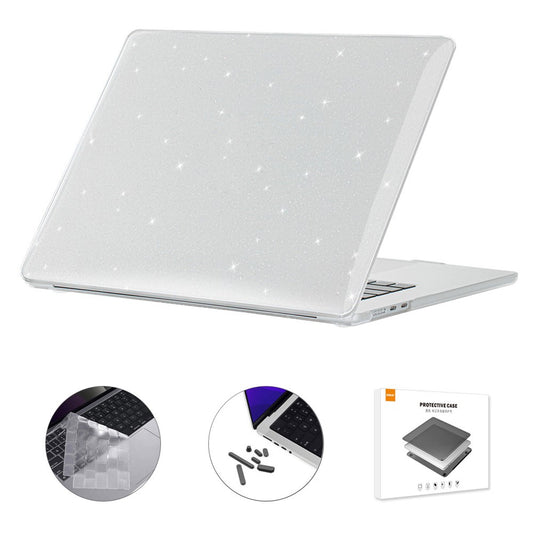 ENKAY HAT PRINCE For Macbook Air 15 inch (2023) A2941 (US Version) Glitter PC Laptop Case with TPU Keyboard Film + Anti-Dust Plugs