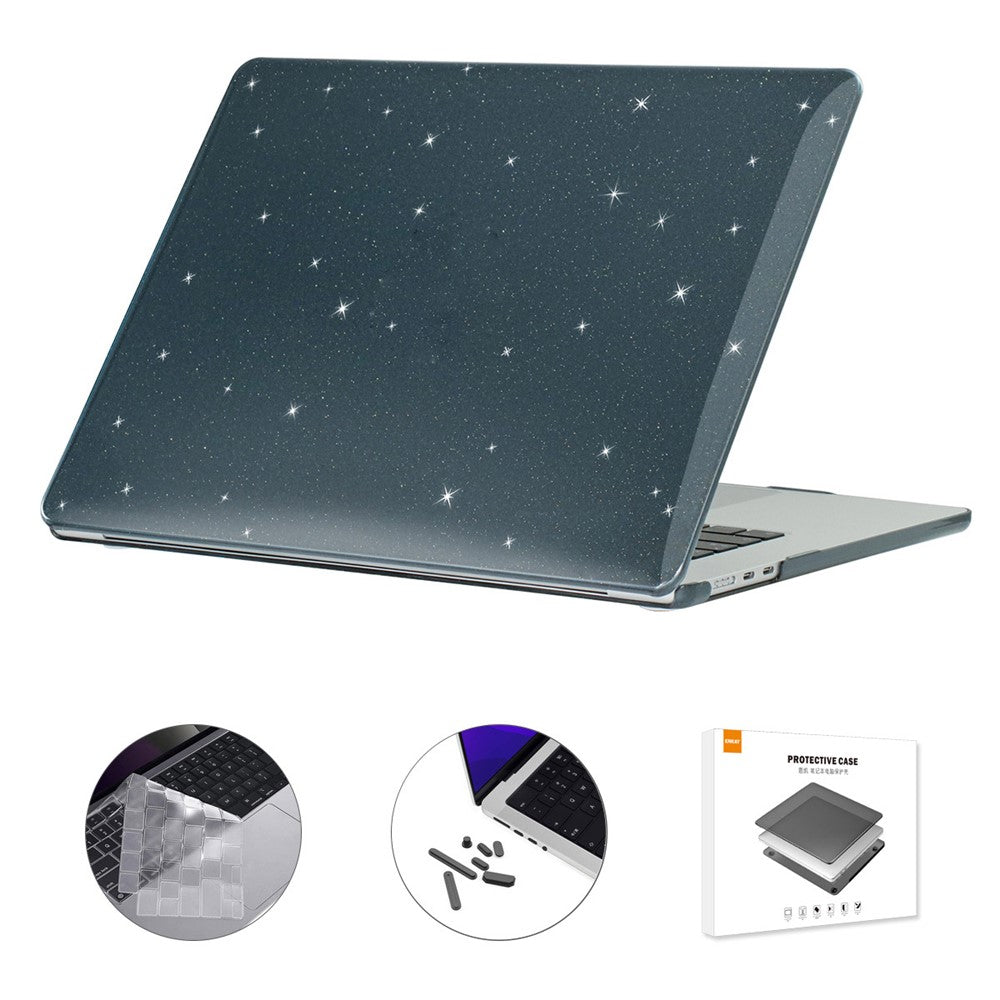 ENKAY HAT PRINCE For Macbook Air 15 inch (2023) A2941 (US Version) Glitter PC Laptop Case with TPU Keyboard Film + Anti-Dust Plugs