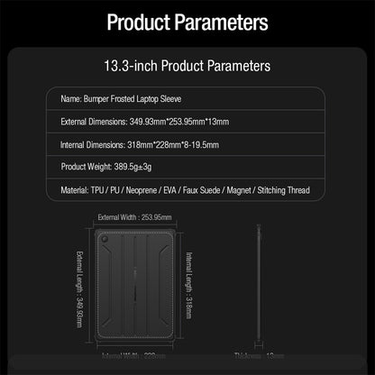NILLKIN Laptop Sleeve for 13.3 inch Laptop Full Protection Computer Case Tablet Briefcase Carrying Bag