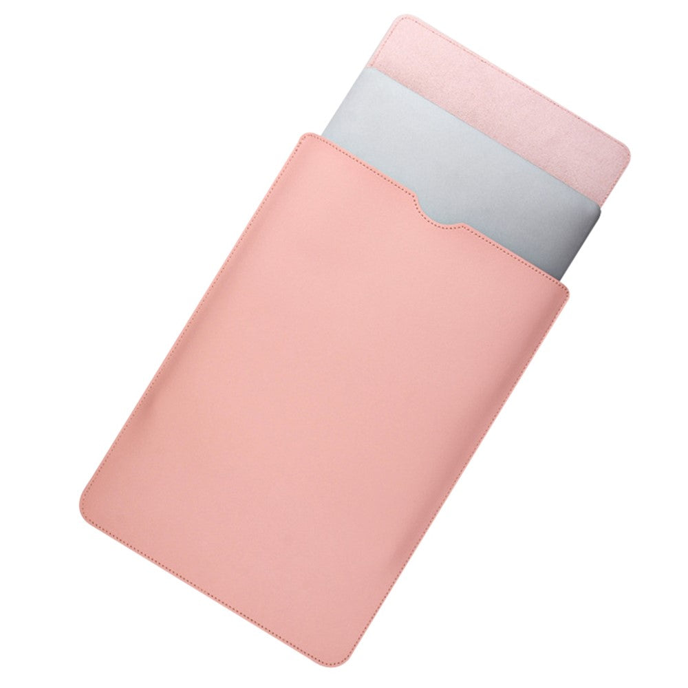 14-inch Waterproof PU Leather Laptop Bag Shockproof Notebook Carrying Pouch