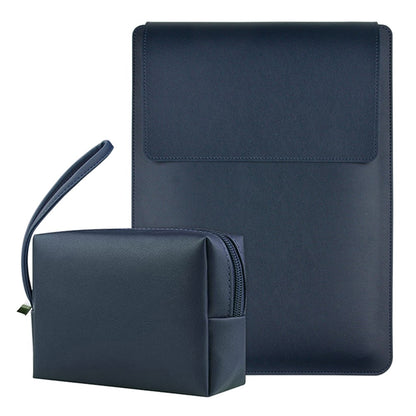 16-inch Waterproof Laptop Bag with Adjustable Stand + PU Leather Small Bag
