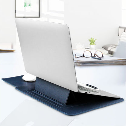 16-inch Waterproof Laptop Bag with Adjustable Stand + PU Leather Small Bag