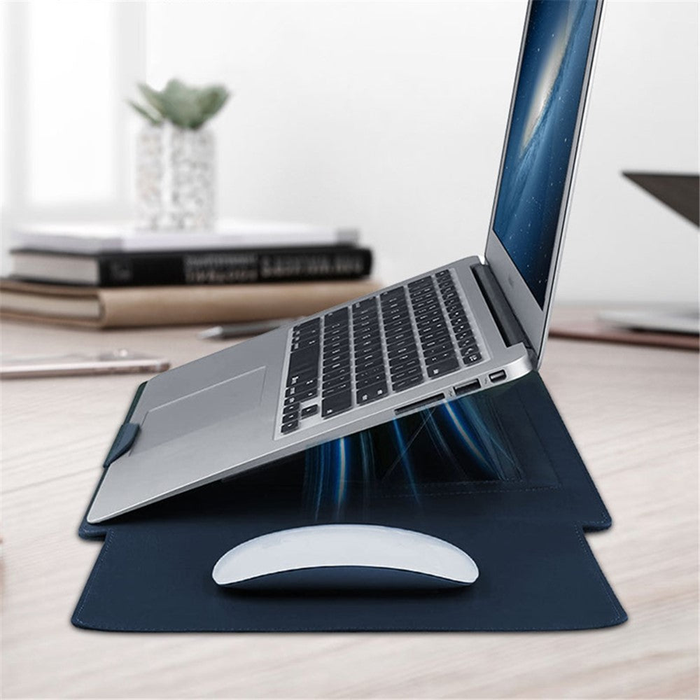 16-inch Waterproof Laptop Bag with Adjustable Stand + PU Leather Small Bag