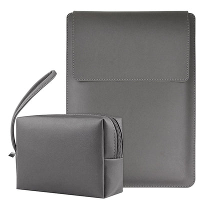 16-inch Waterproof Laptop Bag with Adjustable Stand + PU Leather Small Bag