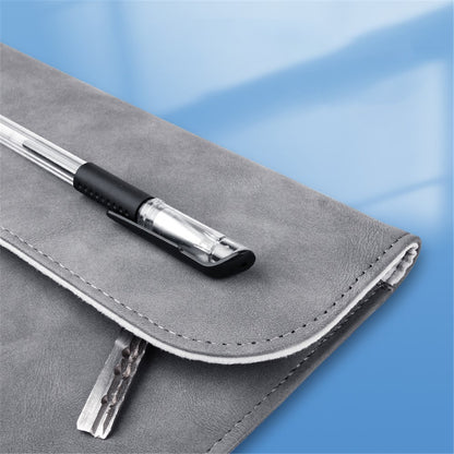 16-inch Horizontal Laptop Bag PU Leather Soft Lining Notebook Sleeve + Small Bag