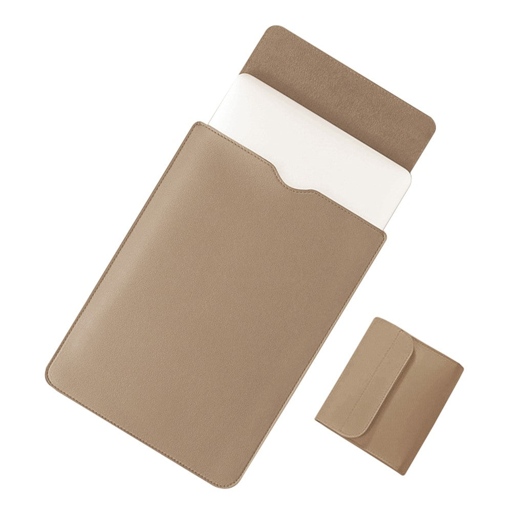 14 inch Laptop Sleeve Ultra-Thin PU Leather Carrying Pouch + Small Bag