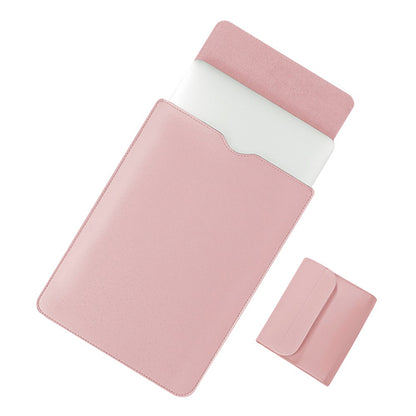 14 inch Laptop Sleeve Ultra-Thin PU Leather Carrying Pouch + Small Bag