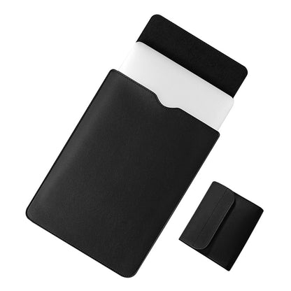 15-16 Inch Laptop Bag Ultra Slim PU Leather Notebook Sleeve + Small Bag